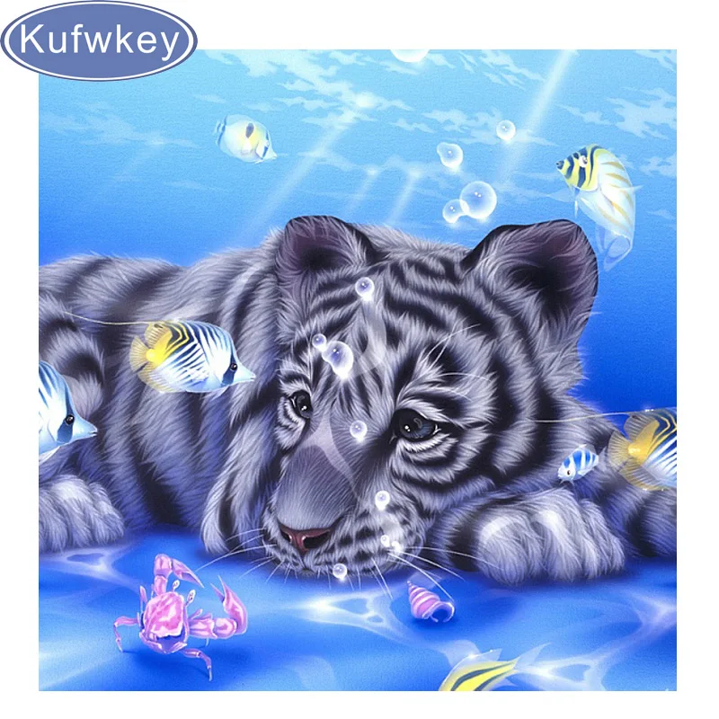 

Full Square Drill 5D DIY Diamond Painting "lovely tiger" 3D diamond Embroidery Cross Stitch diamond Mosaic Home Decor Gift