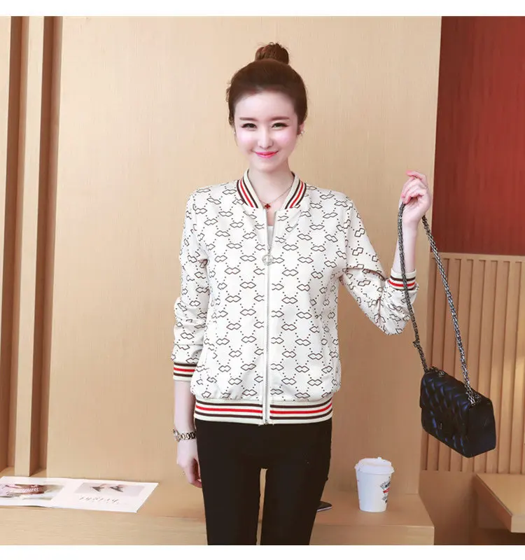 Fall Women Basic Jackets Casual Patterns Print Jacket Femme Chaquetas Mujer 2019 Autumn Long Sleeve Outerwear Jacket Coat Female (5)