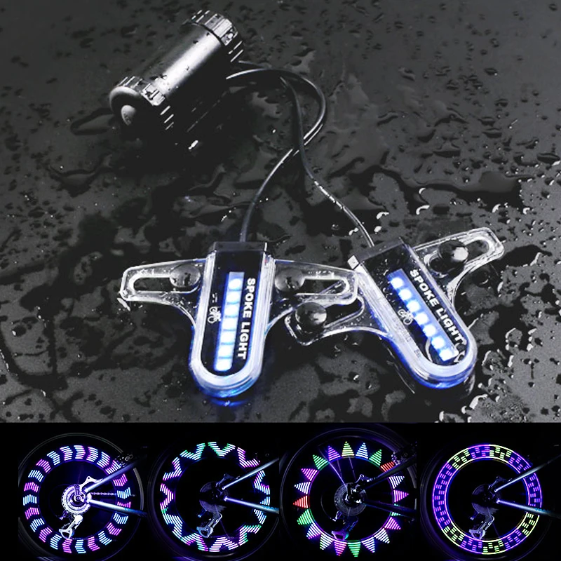 

Waterproof Bicycle Wheel Light Tire Valve 30 Patterns Bike Spoke Tire Light Movement Sensor Cycling Warning Light