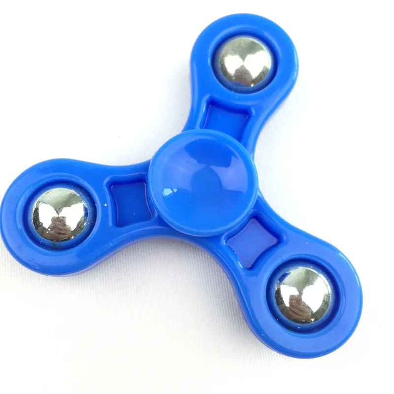 Стальной шар Tri-Spinner игрушка-Непоседа пластик для развития рук Спиннер для аутизма и СДВГ для избавления от стресса и тревожности фокус Игрушки Спиннер - Цвет: Синий