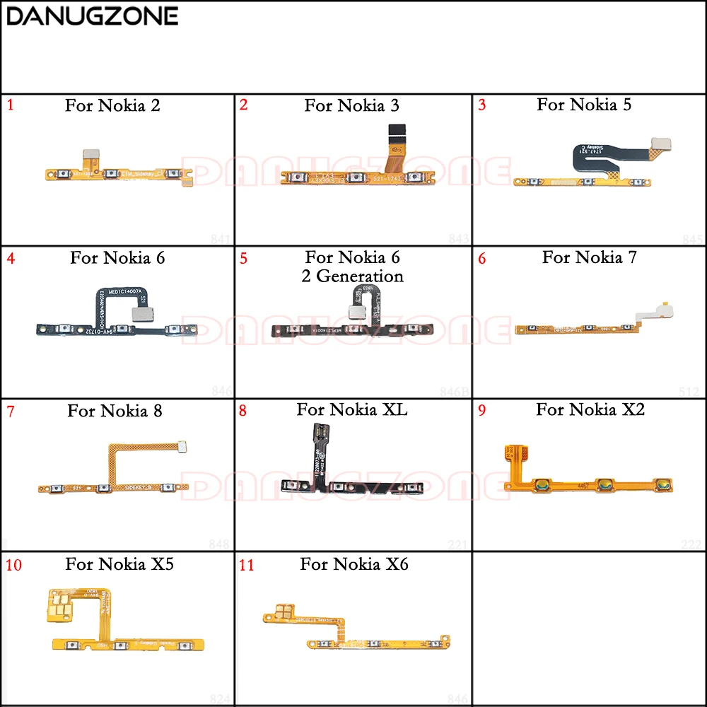 Кнопка питания Кнопка переключения громкости кнопка отключения звука вкл/выкл гибкий кабель для Nokia X6 5 6 7 8 2 XL X2 X5/7 Plus/3 3,1 Plus 3,1