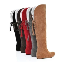 Теплые ботинки; сезон осень-зима; Ботинки martin с бахромой; высокие сапоги Gaotong в Корейском стиле на плоской подошве; женская обувь; Y206