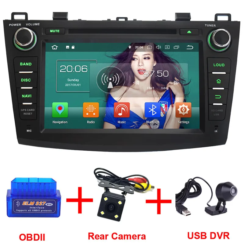 Radio OBD Camera DVR KLYDE " 4G WI-FI Octa Core PX5 Android 8,0 4 Гб Оперативная память 32 GB Встроенная память RDS автомобильный DVD плеер радио gps навигации для Mazda 3 Axela 2010-2013 - Цвет: Radio OBD Camera DVR