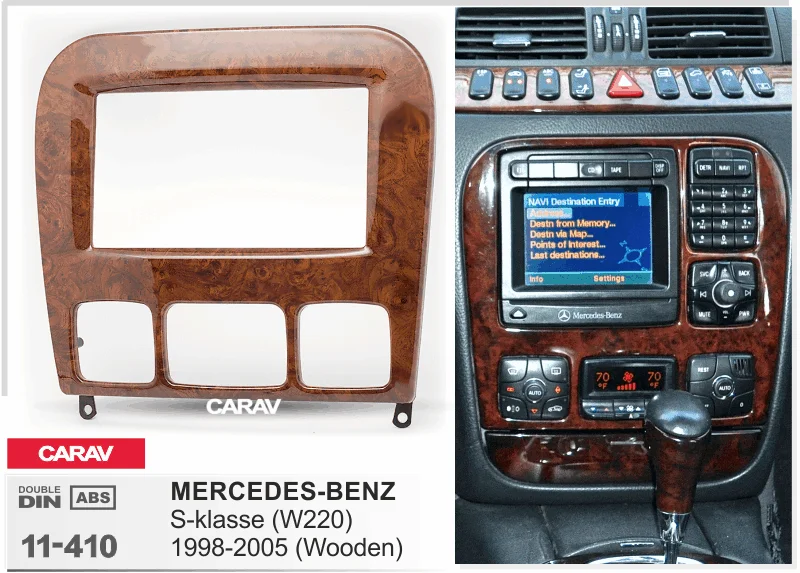 2Din радио фасции Для MERCEDES-BENZ S-klasse(W220) 1998-2005 стерео панель монтажная установка тире комплект отделка рамка CARAV 11-410