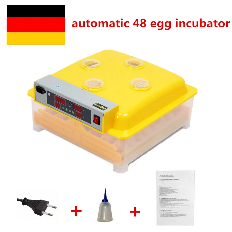 

Full automatic chicken egg incubator hatching machine 80W 48 eggs Digital Temperature household