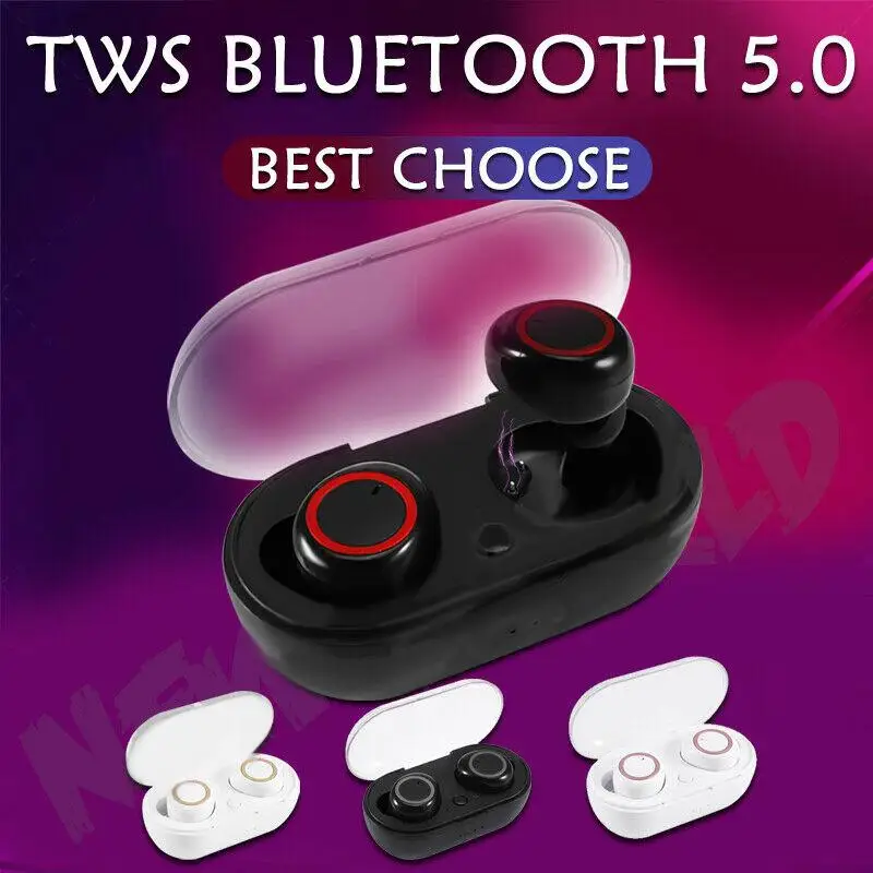

BEESCLOVER DT-2 TWS Wireless Headphones TWS Mini True Bluetooth 5.0 Stereo Earphones In-Ear Headset With 300mh charging case