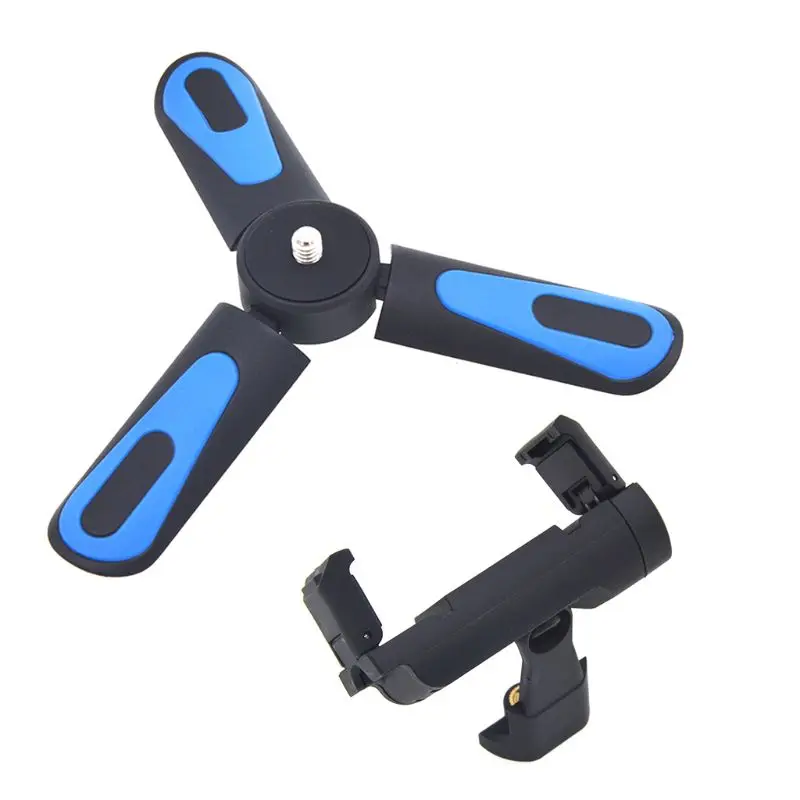 

2 in 1 Desktop Tripod Phone Mount Holder Clip Stand Adjustable 360 Rotation Foldable Adapter Shooting Travel for iPhone Xs Max