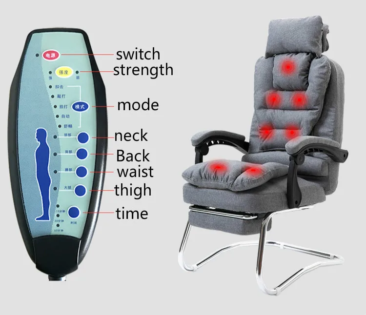 Офисное кресло домашний тканый компьютер для отдыха офисное кресло для руководителя массажное кресло с бантом функция массажа ног Recliner Silla