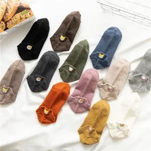 Женские носки с героями мультфильмов 1 пара, весна, новые модные милые носки до лодыжки для девочек, хлопковые цветные носки с лисой, новые модные милые женские носки