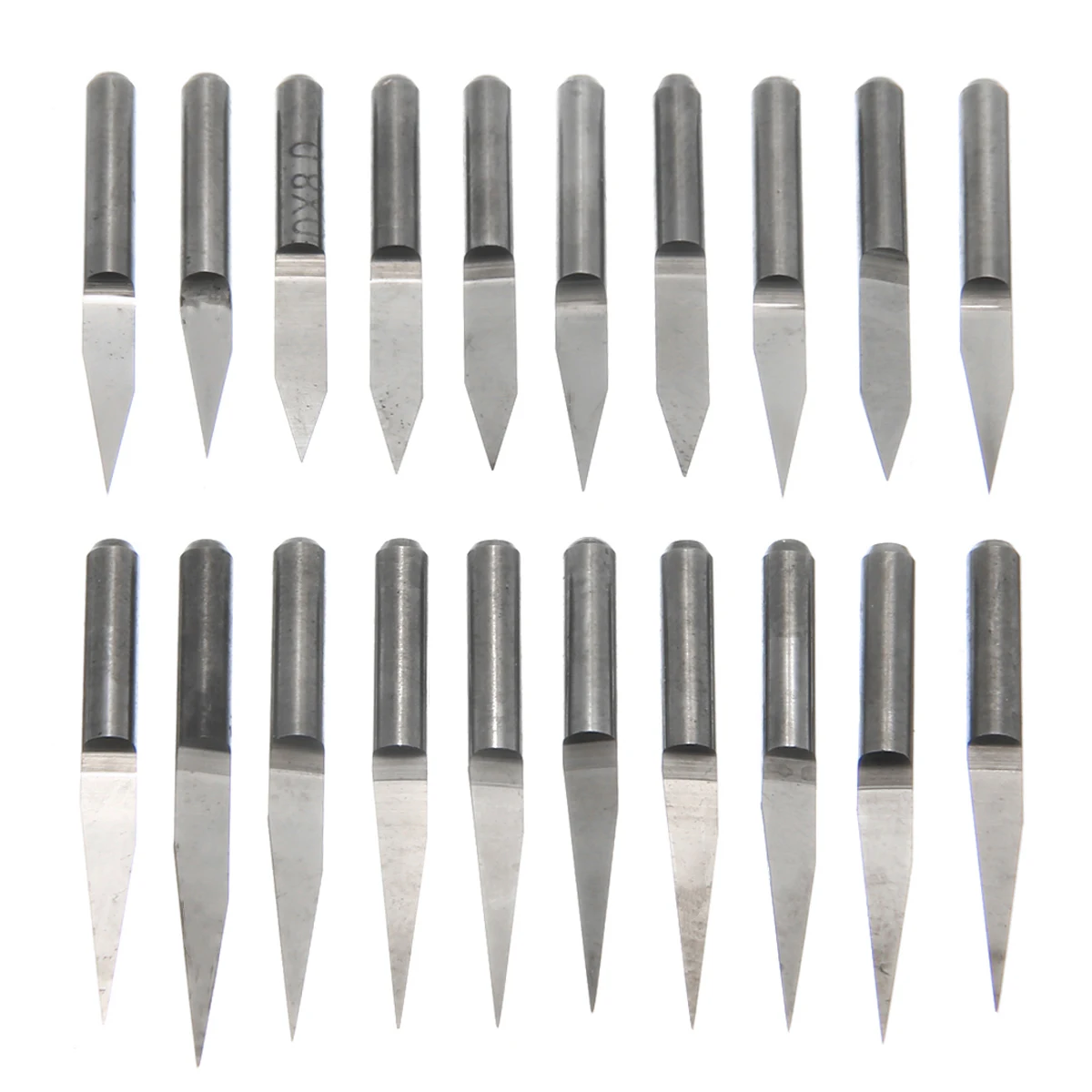 20pcs Carbide PCB Engraving Bits 3.175mm CNC Router Bit 10/15/20/30 Degree Milling Cutter Tools