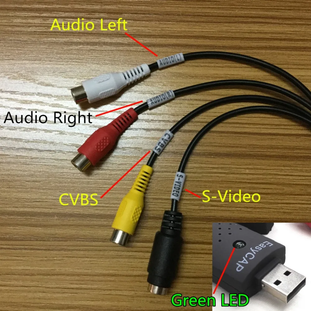 USB адаптер для видеозахвата ТВ DVD VHS Captura de v deo аудио карта AV компьютера/CC TV камера 2 0