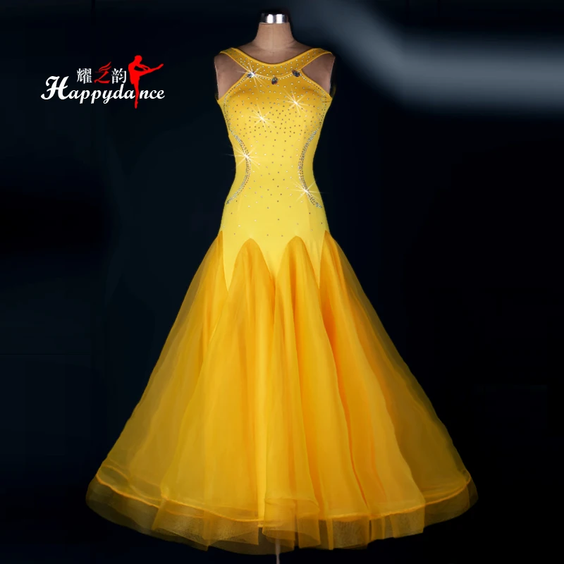 fashion new modern dance big dress Sleeveless ballroom dance dress with