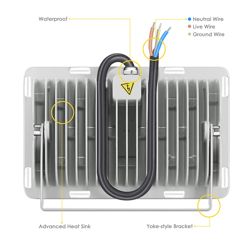 10W 20W 30W 50W 100W Светодиодный прожектор светильник IP65 Водонепроницаемый AC 220-240V Светодиодный прожектор светильник полный Мощность на открытом воздухе садовый светильник ing точечный светильник