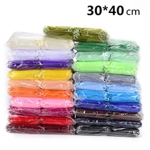 Горячая 100 шт/партия 30*40 см пакет смешанных цветов свадебные конфеты органзы мешок подарочные сумки упаковка сумка