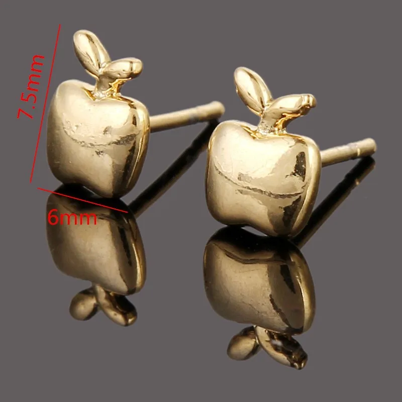 2pairs Apple Earring Amazing Smooth yellow Gold color Women's Earrings Element Austrian | Украшения и аксессуары