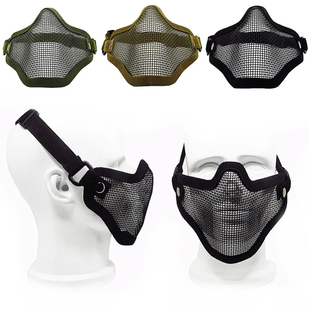 Military Airsoft Paintball CS Steel Face Shield Wire Mesh ...