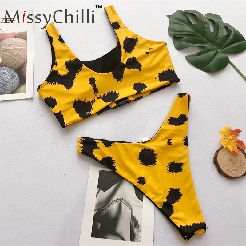 Женский боди MissyChilli с леопардовым принтом вырезом пуш апом лето бодикон женский