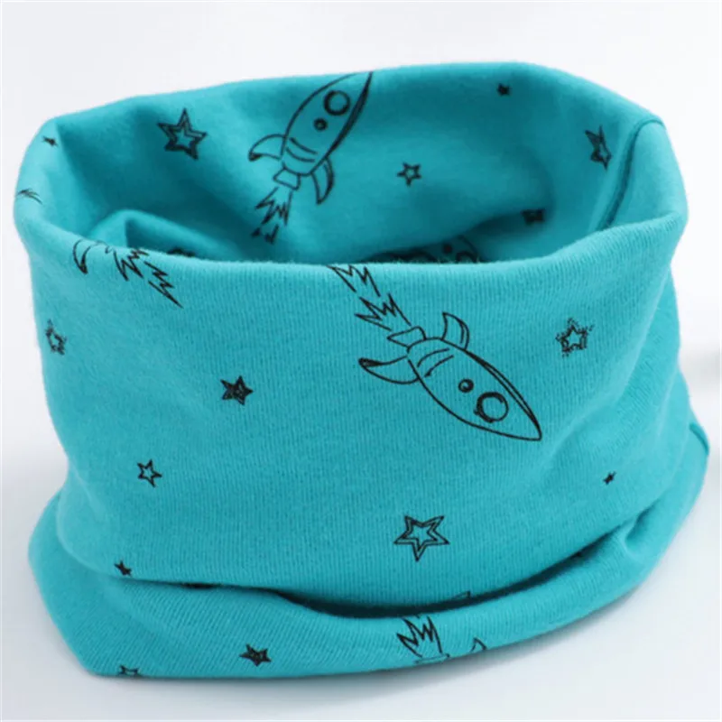 

Cotton Baby Scarf Autumn Winter Baby Bibs Bufandas Kids Ring Collar Cartoon Print Neck Scarf Boys Girls Head Wear Warm Neckchief