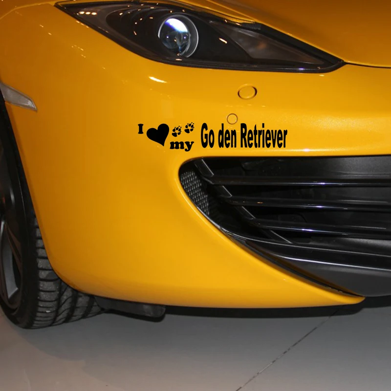 14 5 см * 2 8 оригинальные виниловые наклейки с надписью I Love My Golden Retriever|car sticker|car