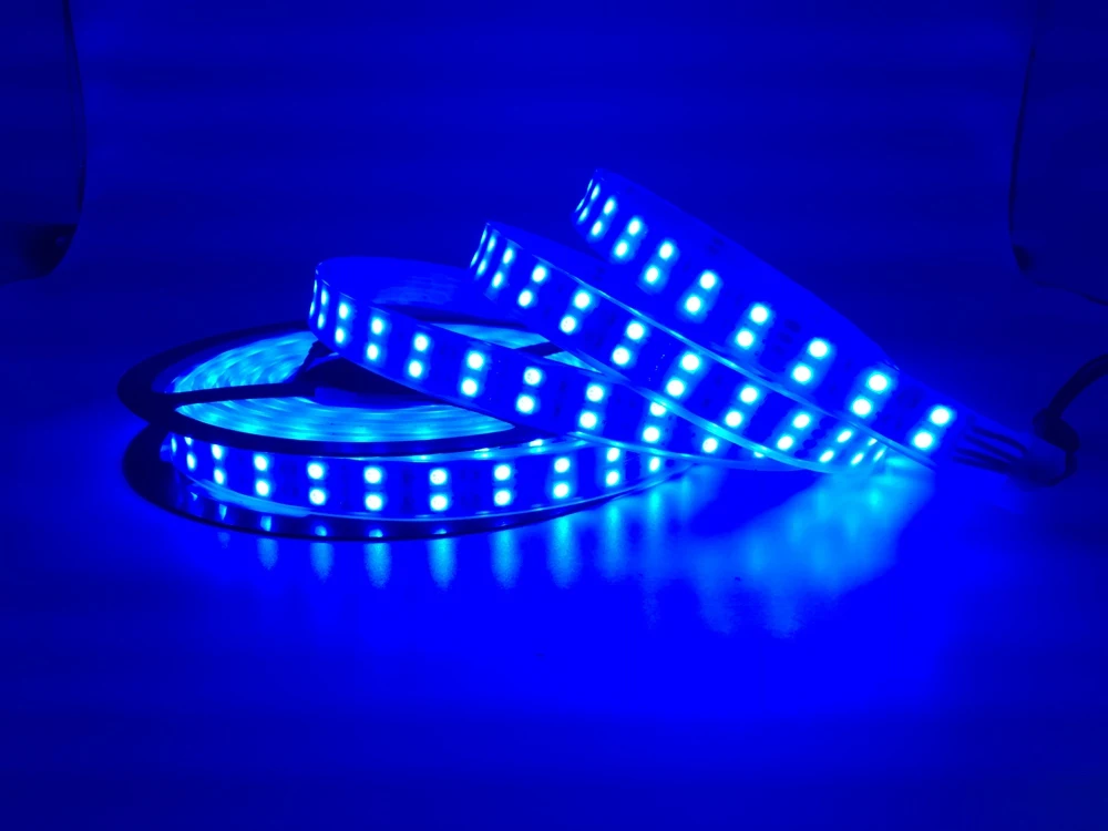 Double Row 5050 RGB/RGBW Led Strip 120Leds/m White/Warm White Led Flexible Light White/Black PCB IP30/IP67 DC12/24V