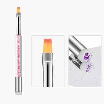 

Nail Painting Brushes With Printing Stamping Head Silicone Seal Gel Polish Drawing Line Pen Builder Professional Nail Tools