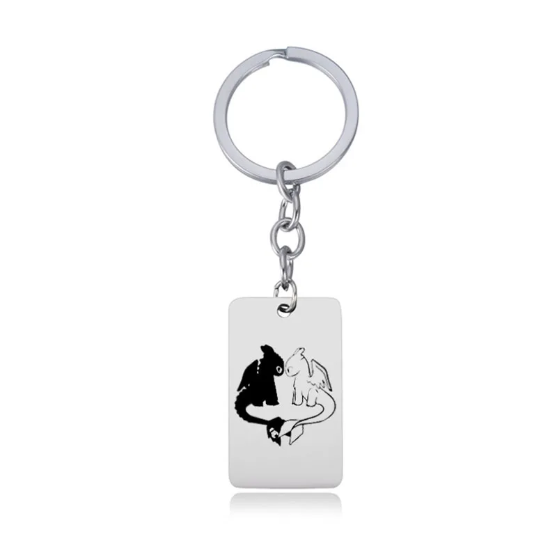 

Join.Y Keychain key Chain Ring Keyring How to Train Your Dragon Cartoon Stainless Steel Keychains Chains Silvery Color