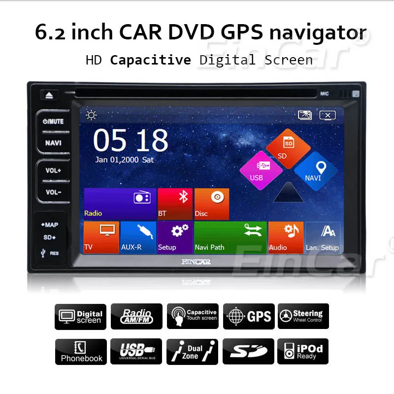 Excellent GPS Car DVD Player Audio Movie FM CD Steering Wheel AMP Navigation Auto Radio 3D Capacitive Autoradio MP5 Stereo PC 2