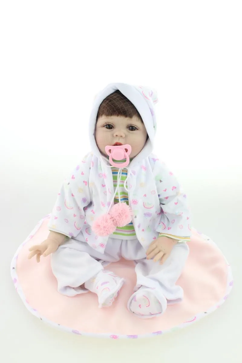 50 CM Newborn Doll Silicone Reborn Doll with Clothes,Lifelike Baby Reborn Doll Toys for Children Gift