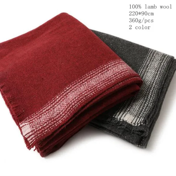 

Naizaiga 100% lamb wool wine red winter warm shawl thicken grey men scarf long solid pashmina, SN46
