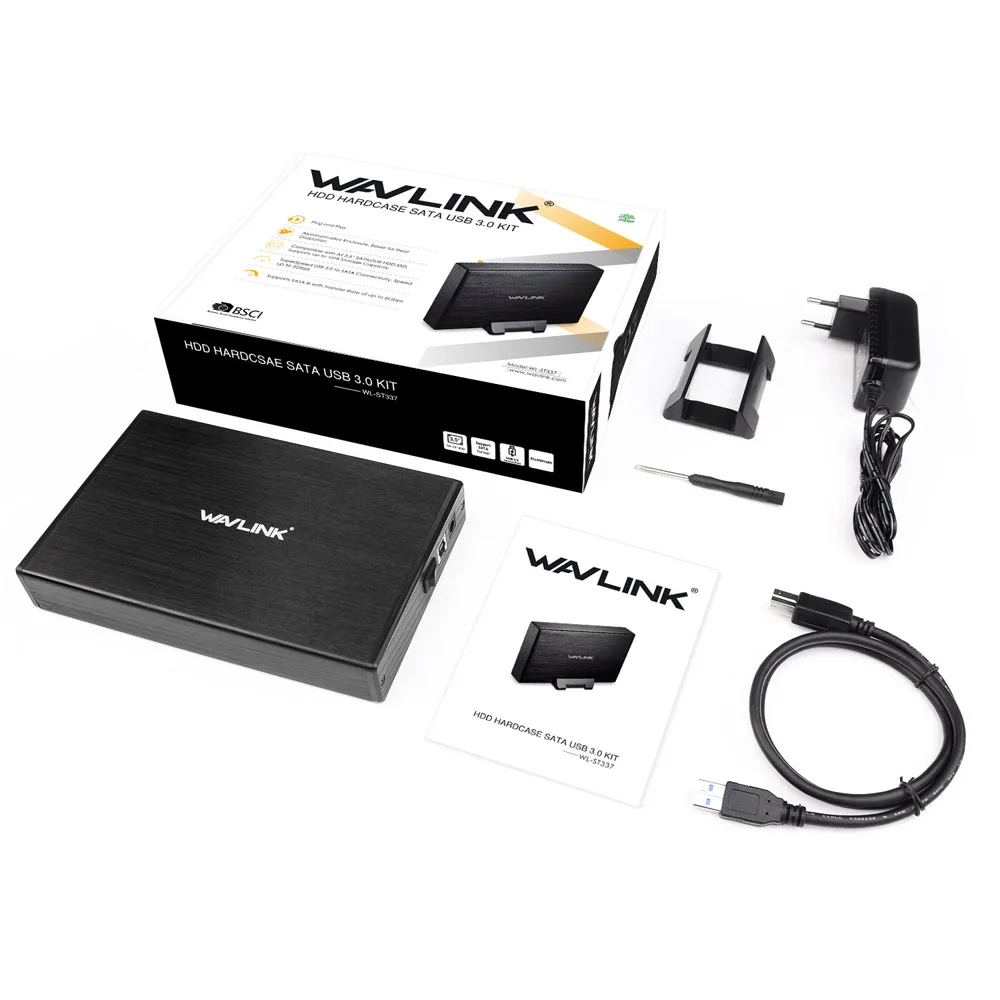 Корпус Wavlink HDD 3,5 SATA к USB 3,0 адаптер для жесткого диска корпус Hdd 3,5 корпус Sata к Usb для SSD диск HDD коробка поддержка UASP EU