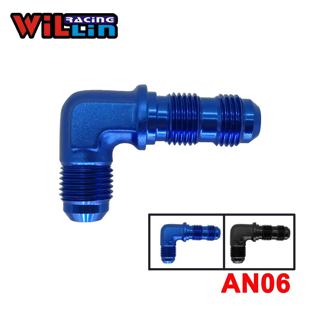Blue Aluminum 90 Degree Elbow AN6 Male To 1//2 NPT Male Fitting