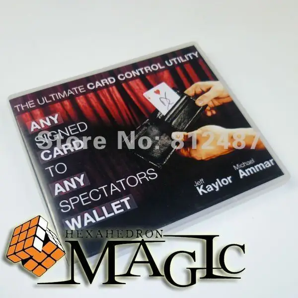 

2014hot new item Any Card to Any Spectator's Wallet - black color GIMMICK street close-up card magic trick product free shipping