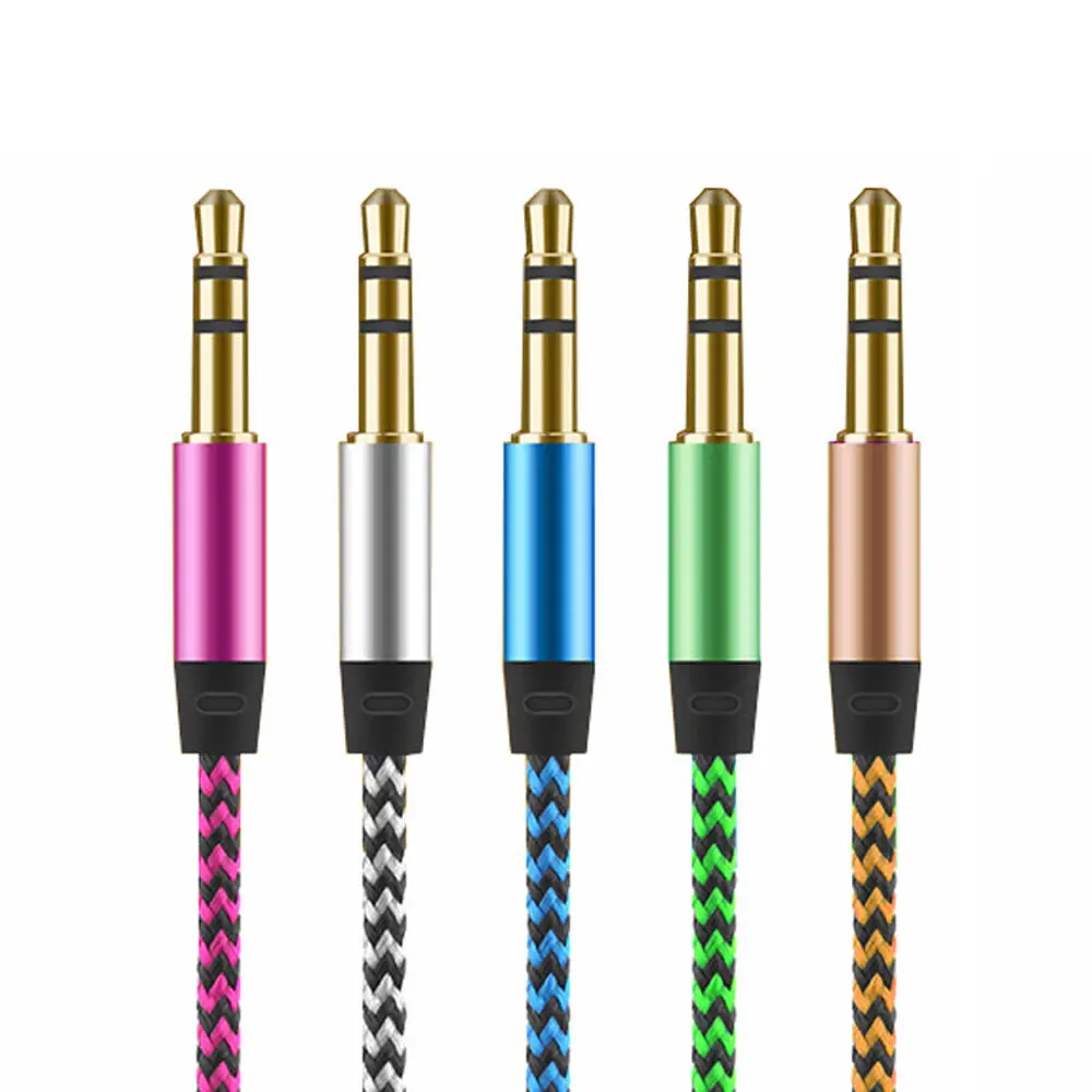 

IREELAXU 1M Nylon Aux Car Radio Cable 3.5 to 3.5mm Speaker Line Aux Cable Male to Male Jack for Phone adapter