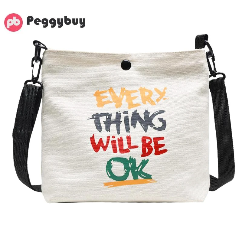 

Letter Print Shoulder Satchel Handbags Canvas Women Casual Crossbody Bags Teen Girls Fashion Casual Leisure Shopping Bags