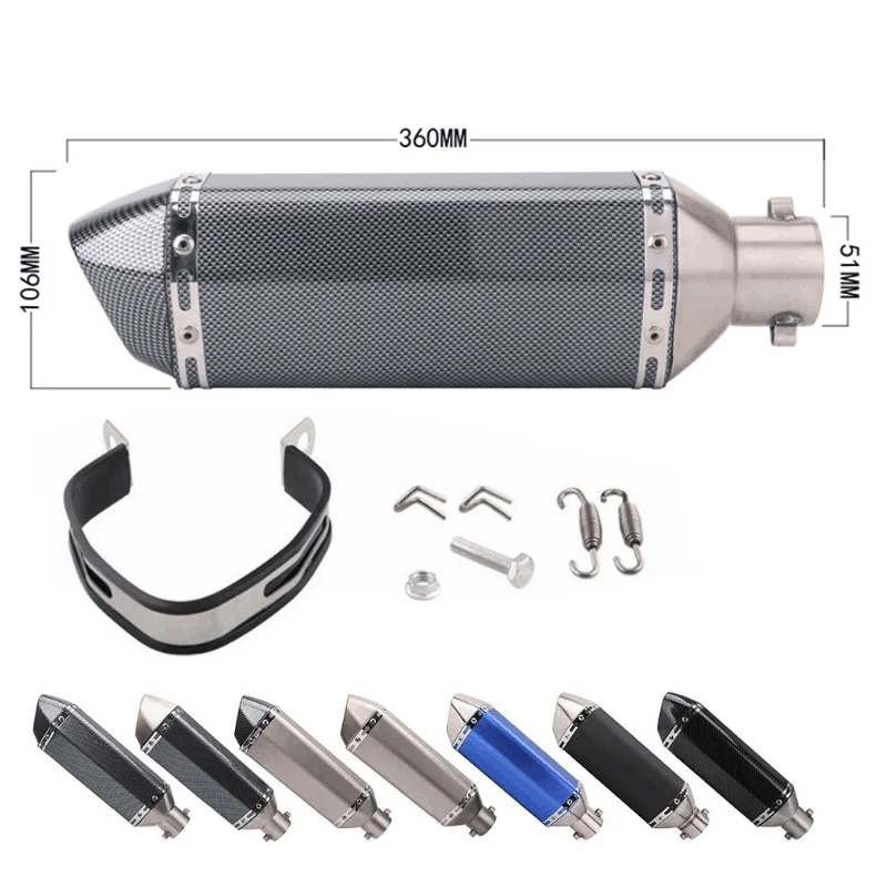 51 мм мотоциклетная выхлопная труба akrapovic с Глушитель для мотоцикла велосипедный