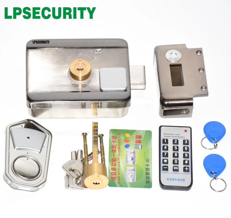 LPSECURITY наружного использования домашние ворота завода Электрический дверной замок с EM 125 кГц RFID считыватель 10 тегов или 2 тега