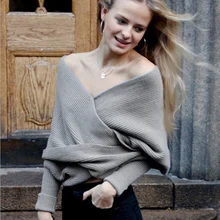 Sweater Women Thick Wool Plus Size Women Clothing 2016 Fashion Runway Women Batwing Sleeve V Neck Sweaters Cardigan