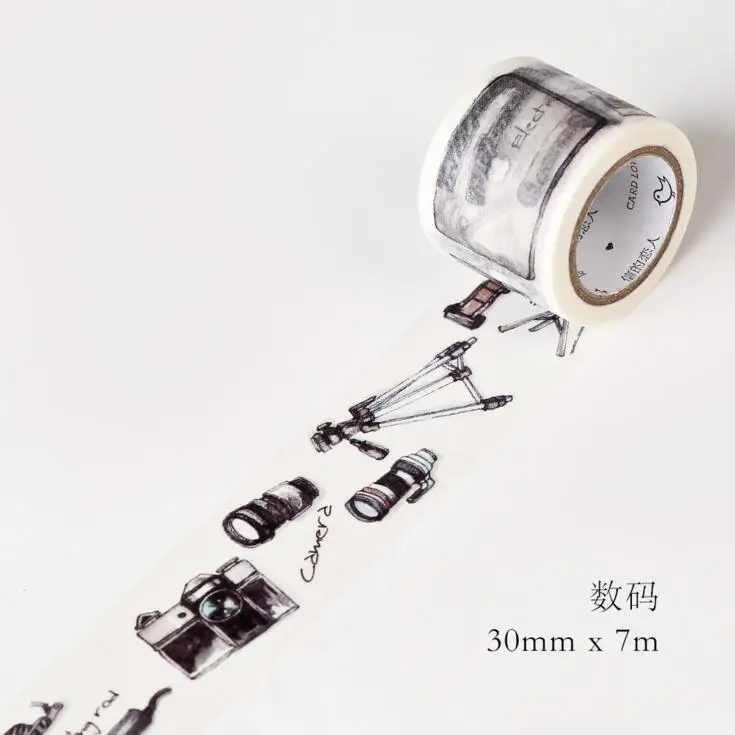 

JG106 3CM Wide Digital Cameras Washi Tape DIY Scrapbooking Sticker Label Masking Tape School Office Supply