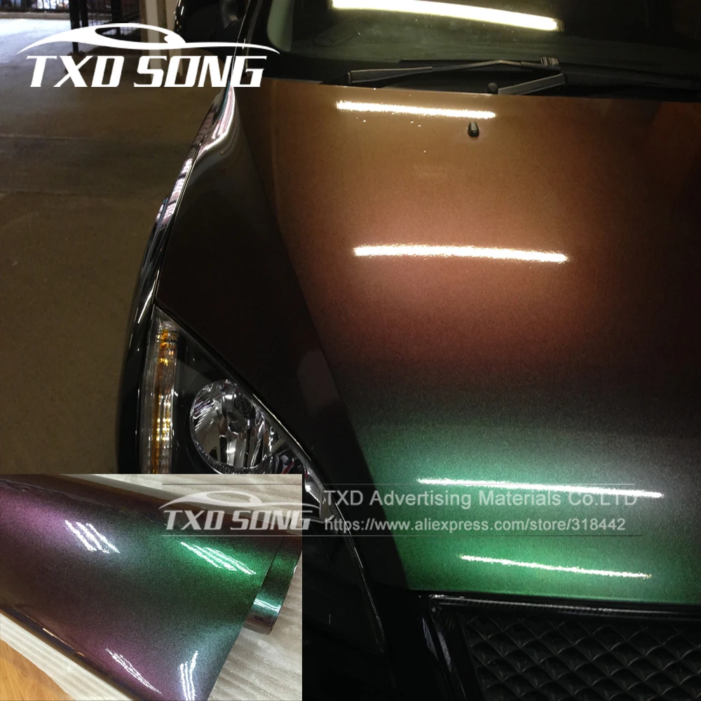 

3 Layers Bling Glossy Pearl Glitter Green Diamond Vinyl Wrapping Film Bubble Free Chameoen green glitter pearl vinyl film