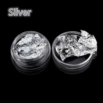 1 Box Gold Silver Irregular Aluminum Foil Paper Nail Art Sticker 3D Glitter DIY Manicure UV Gel Polish Nail Decoration Tools