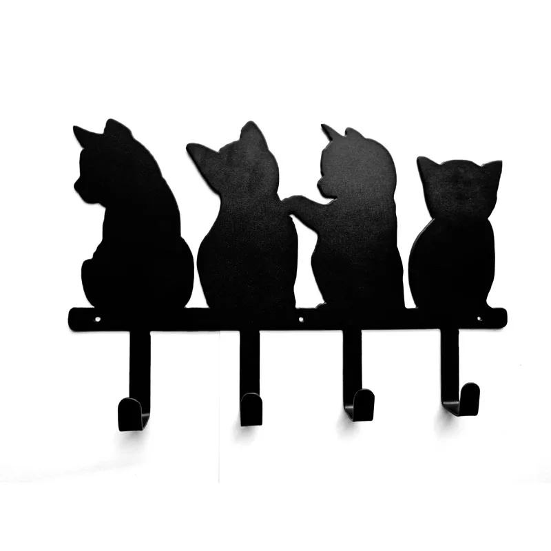 Buy Cute cat coat hook Iron creative hook Key