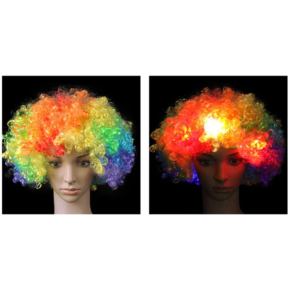 1 шт. светодиодный светящийся Haar Mixcolors Knipperende вечерние на Хэллоуин 70 s 80 s PRUIK Дискотека цирк KOSTUUM нарядное платье