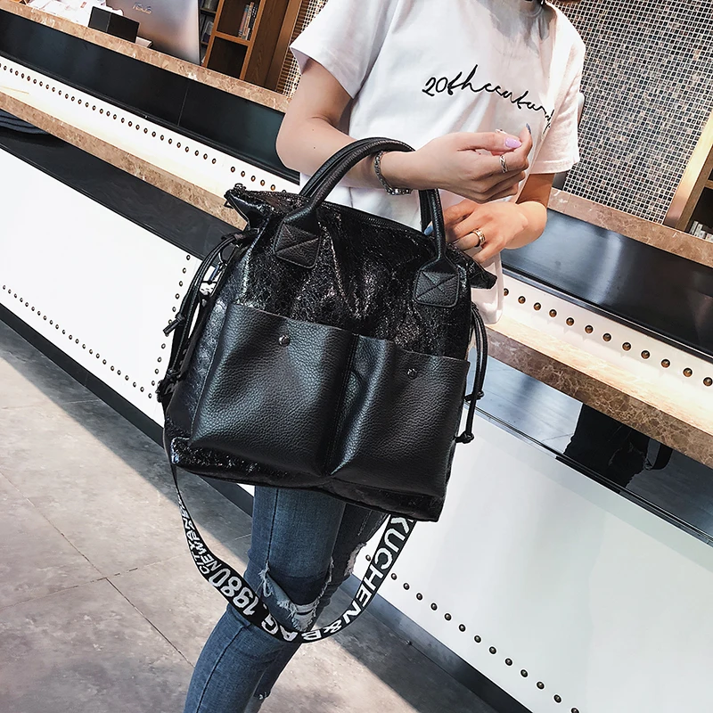 

2019 spring new women's wild casual large-capacity handbag fashion big bag handbag shoulder bag tide