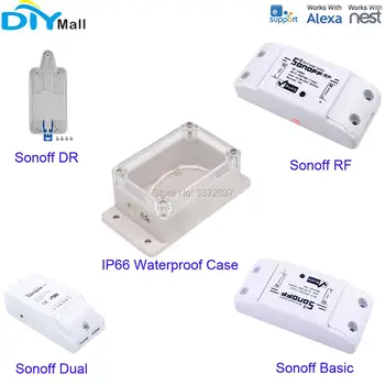 

Sonoff Dual RF Basic DR Tray Wifi Switch IP66 Waterproof Case Smart Home Automation for Android IOS APP Amazon Alexa Google Nest
