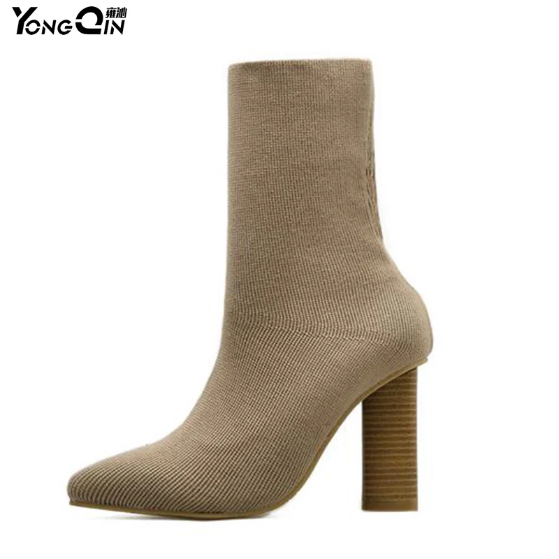 

Autumn Winter Elasticity women boots high-heeled boots Socks boots High Heels Fashion Ladies Boots