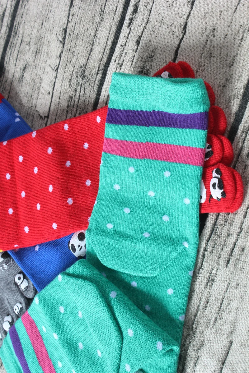 3 пары детских хлопковых утепленных колготок на японские носки до середины бочка пять пальцев носки Для женщин милые хлопковые 5 носков хлопковые носки с рисунком носки с расцветкой «панда» с раздельные пальцы