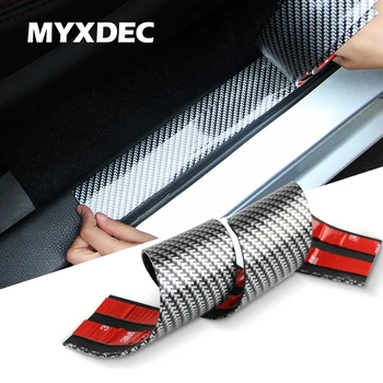 

Car Stickers 5D Carbon Fiber Rubber Styling Door Sill Threshold Protector Panel Decal Goods for All Cars Universal Car Stickers