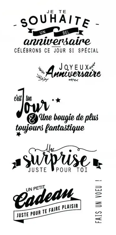 

French words/birthday Transparent Clear Stamp/Seal for DIY scrapbooking/photo album Decorative clear stampA1838