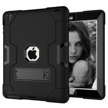 

Case For Apple iPad 2/3/4,Shock-Absorption Three Layer Armor Defender Full Body Protective Case For iPad 4