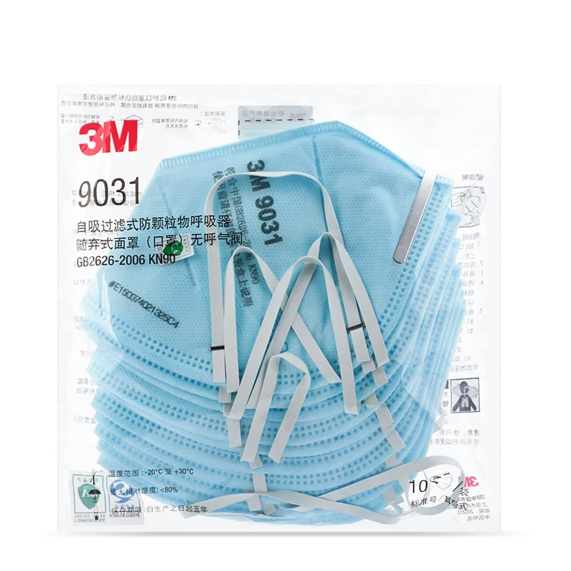 

3M 9031 Mask 10pcs/Lot Anti-dust masks KN90 PM2.5 Anti-dust Masks Anti-particles High Electrostatic Filter Material Mask H01282